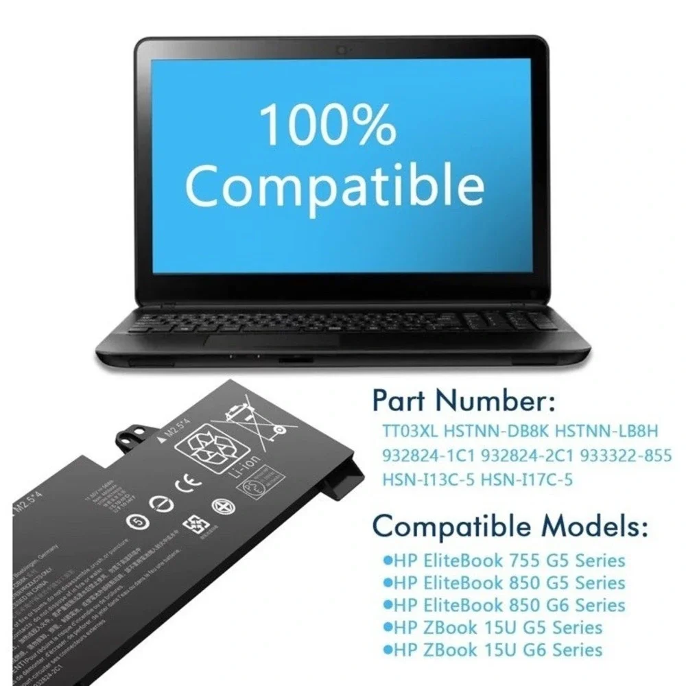 New Genuine TT03XL Battery For HP EliteBook 850 G5 850 G6 ZBook 15U G5 Series